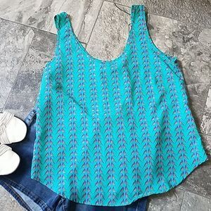 B Jewel Teal Bird Tank Top Full Zip Back Md
